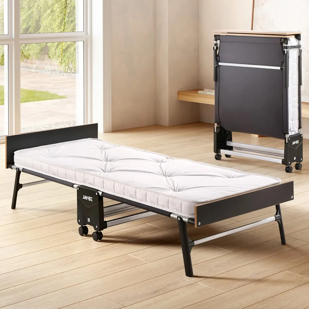 GP80 Single Folding Bed with e-Pocket Mattress - Black image