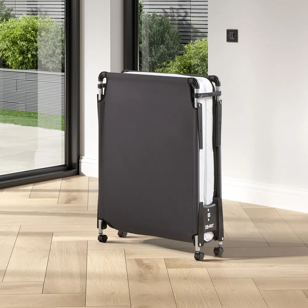 HE70 Single Hideaway Folding Bed with e-Fibre Mattress - Black