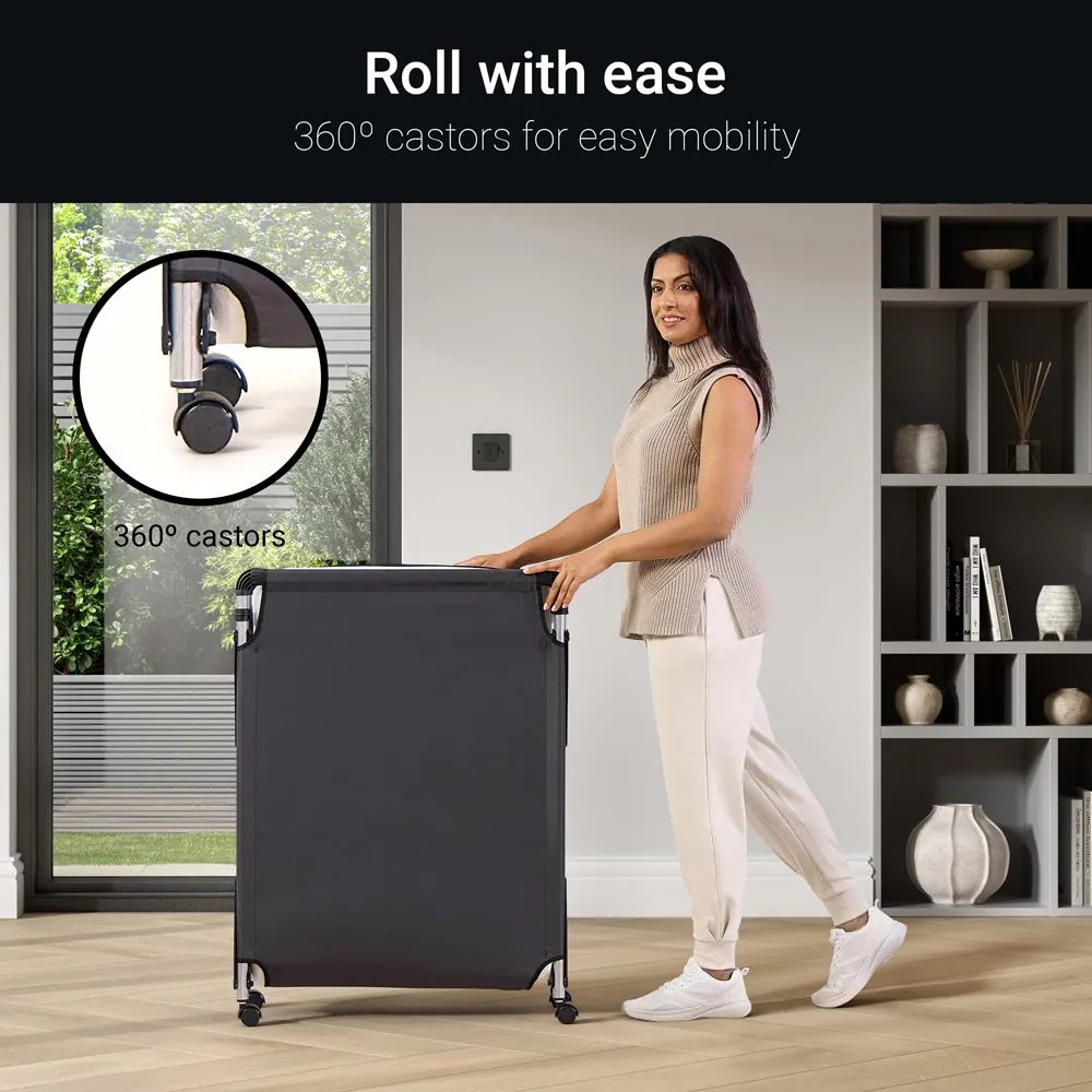 HE70 Single Hideaway Folding Bed with e-Fibre Mattress - Black