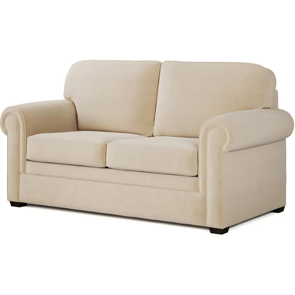 Heritage 2-Seater Sofa Bed with e-Pocket Mattress - Cream, Twill