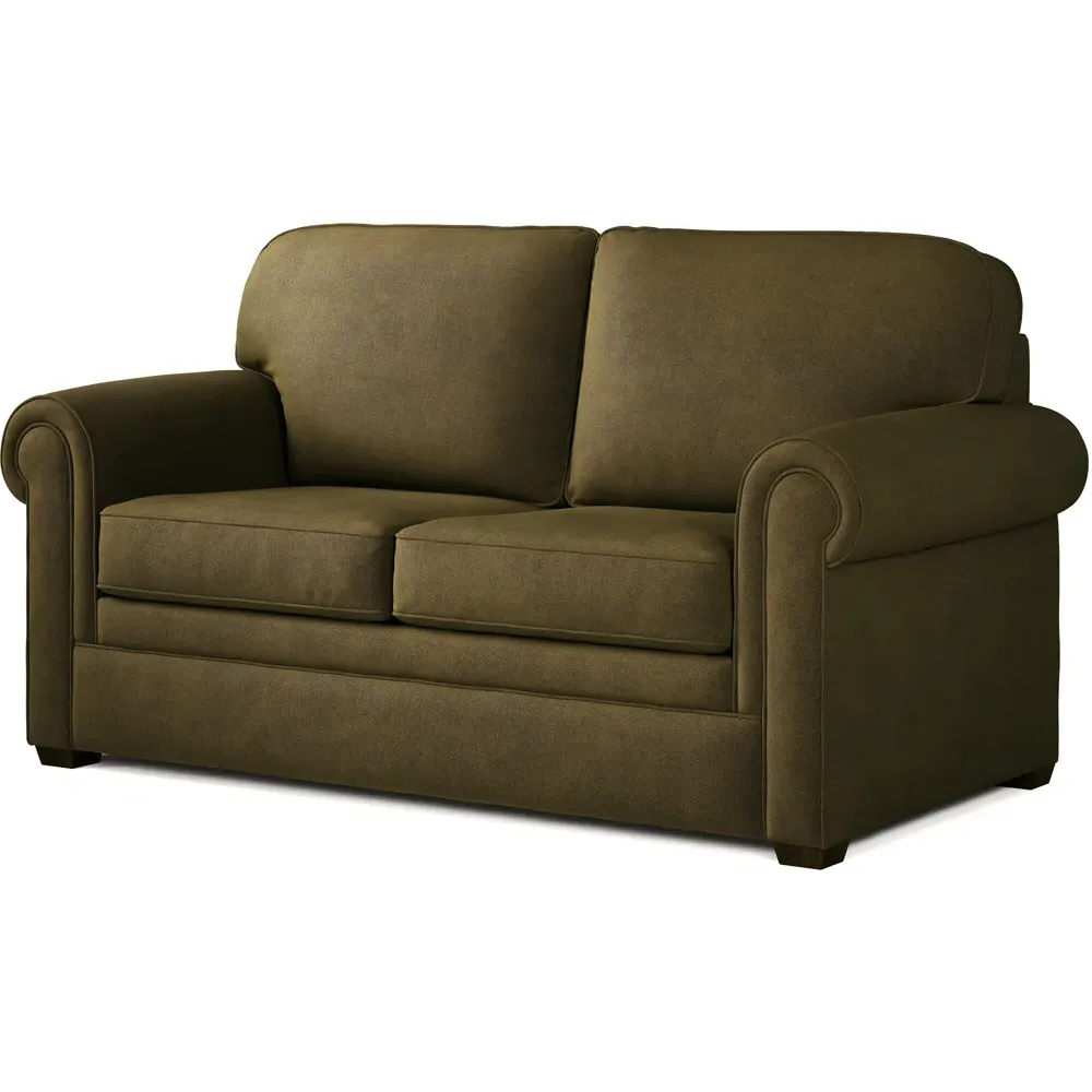 Heritage 2-Seater Sofa Bed with e-Pocket Mattress - Green, Twill