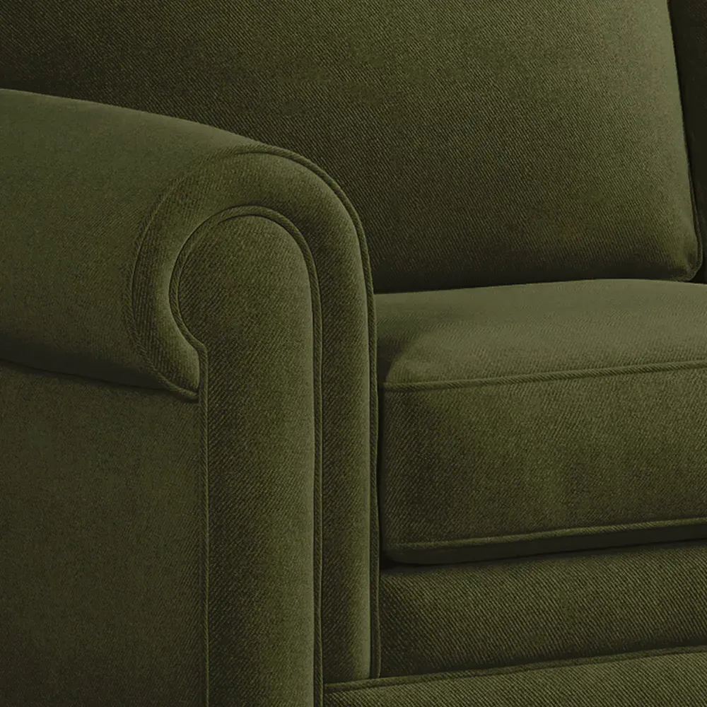 Heritage 2-Seater Sofa Bed with e-Pocket Mattress - Green, Twill