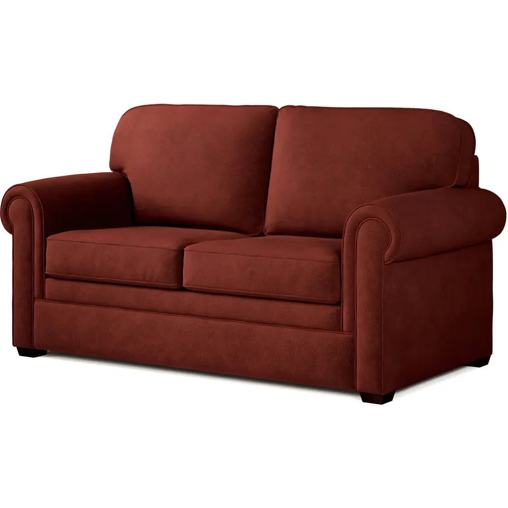 Heritage 2-Seater Sofa Bed with e-Pocket Mattress - Orange, Twill