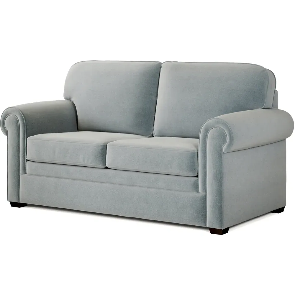Heritage 2-Seater Sofa Bed with e-Pocket Mattress - Sky, Twill