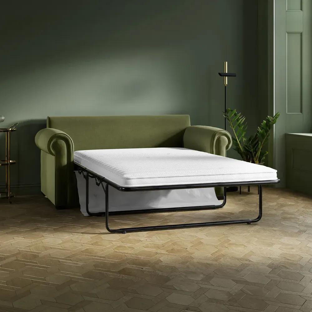 Heritage 2-Seater Sofa Bed with e-Pocket Mattress - Sky, Twill