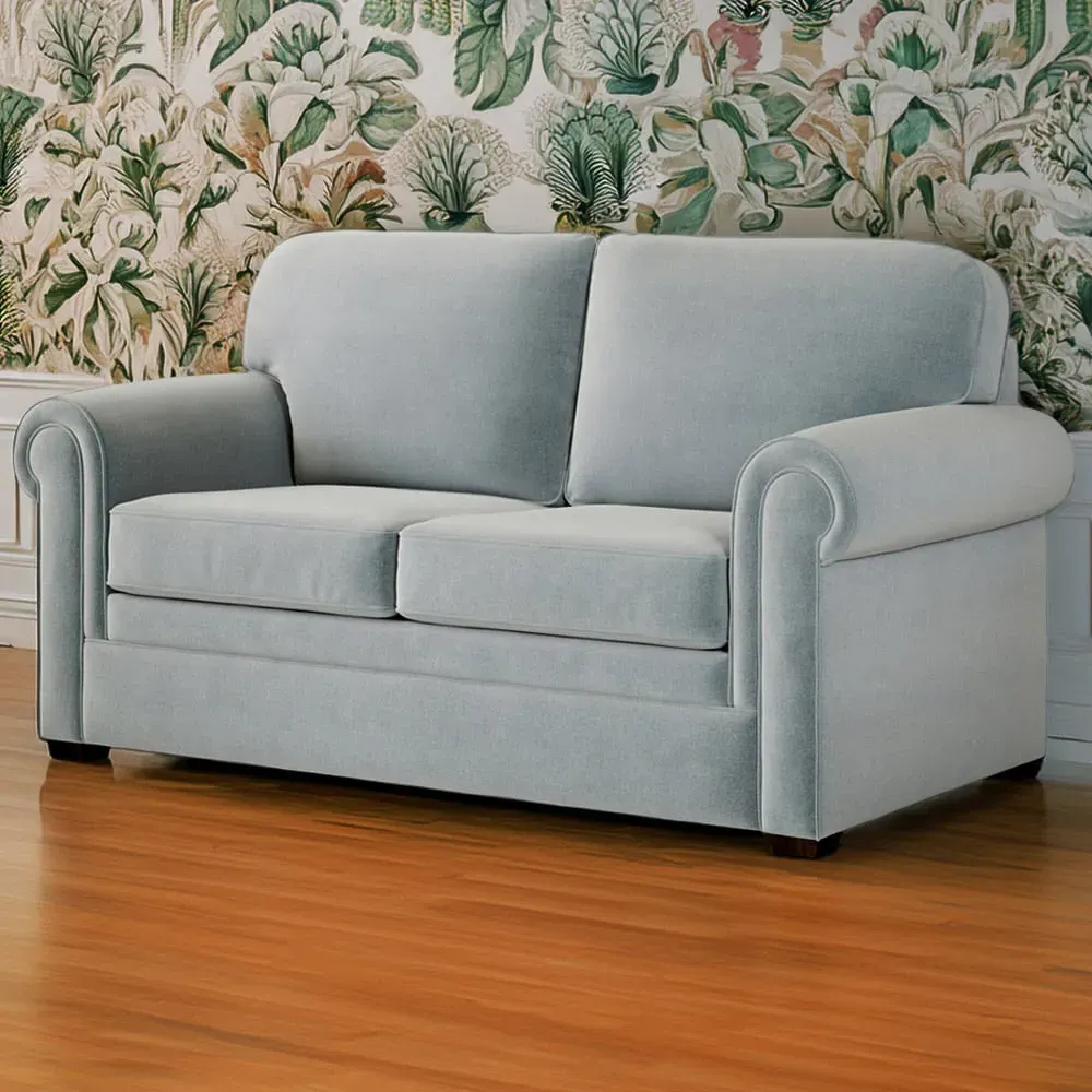 Heritage 2-Seater Sofa Bed with e-Pocket Mattress - Sky, Twill