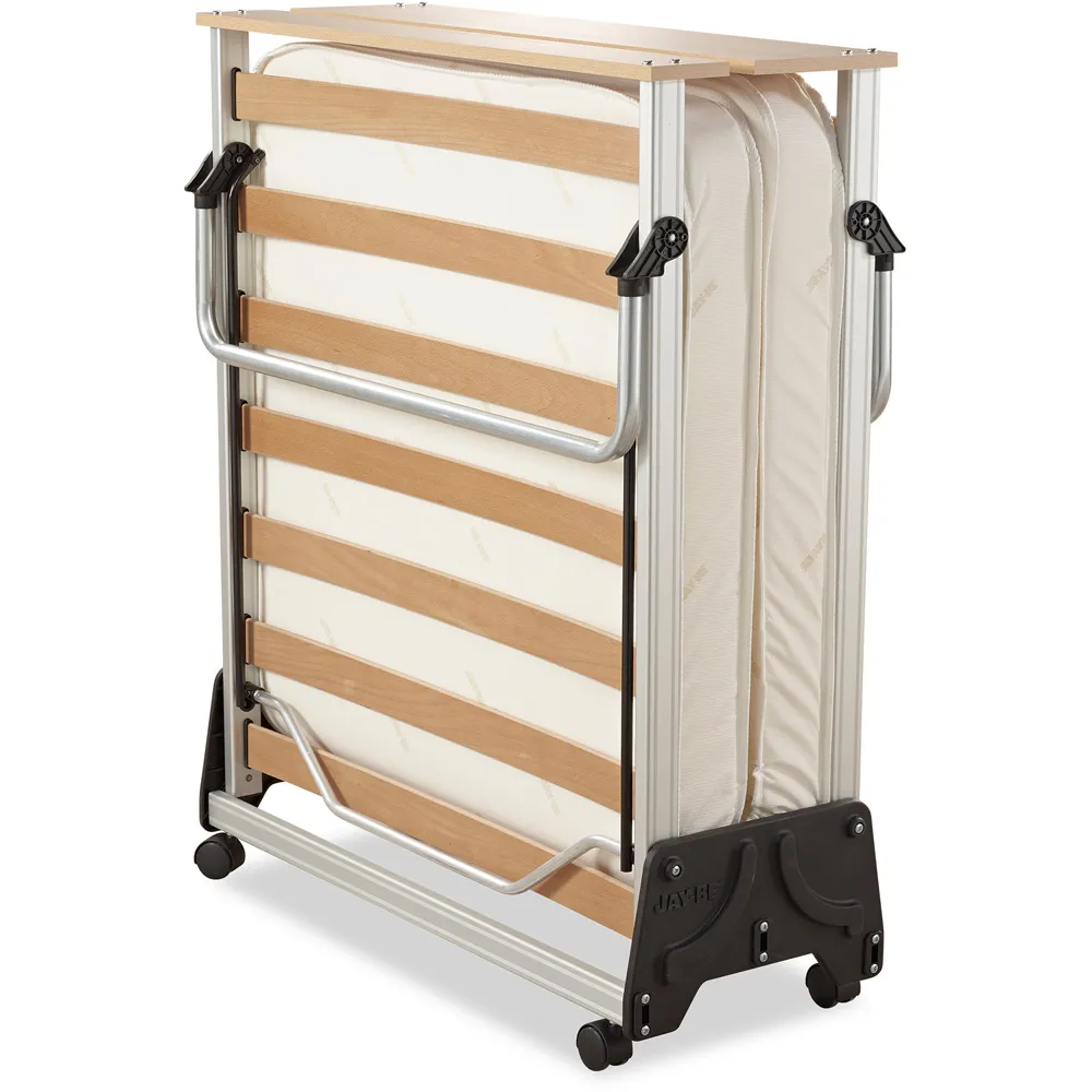 J-Bed Single Folding Bed with Performance e-Fibre Mattress - Silver