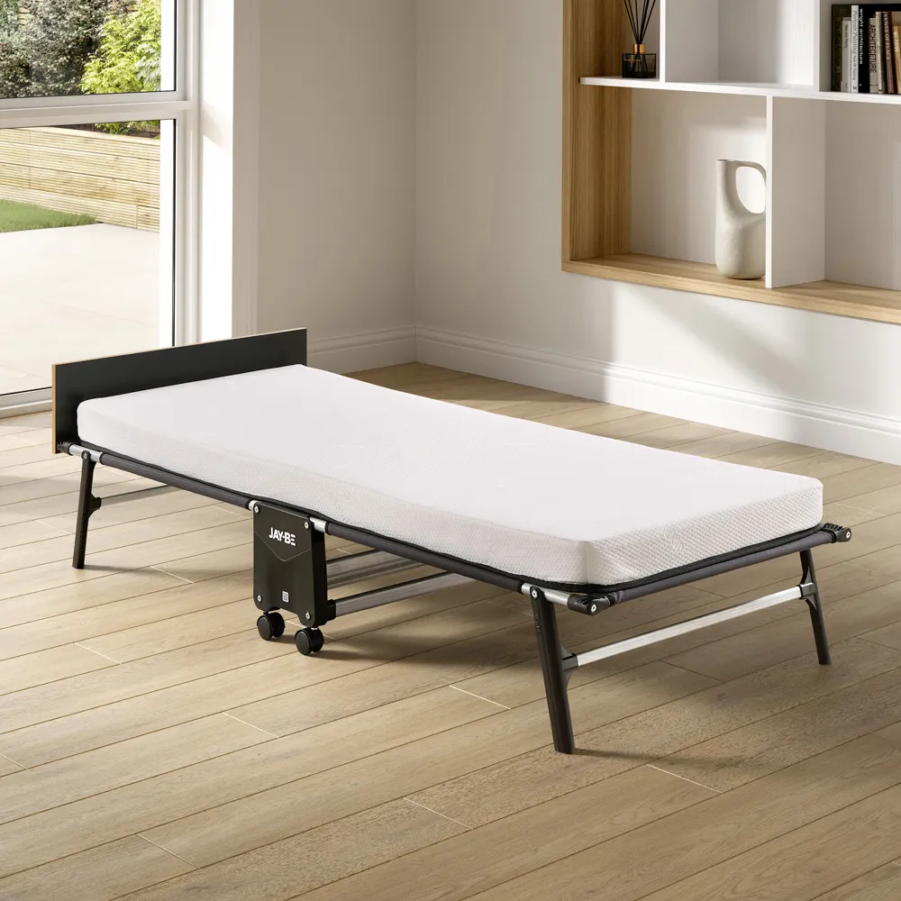 RM80 Single Rollaway Folding Bed with Memory Mattress - Black