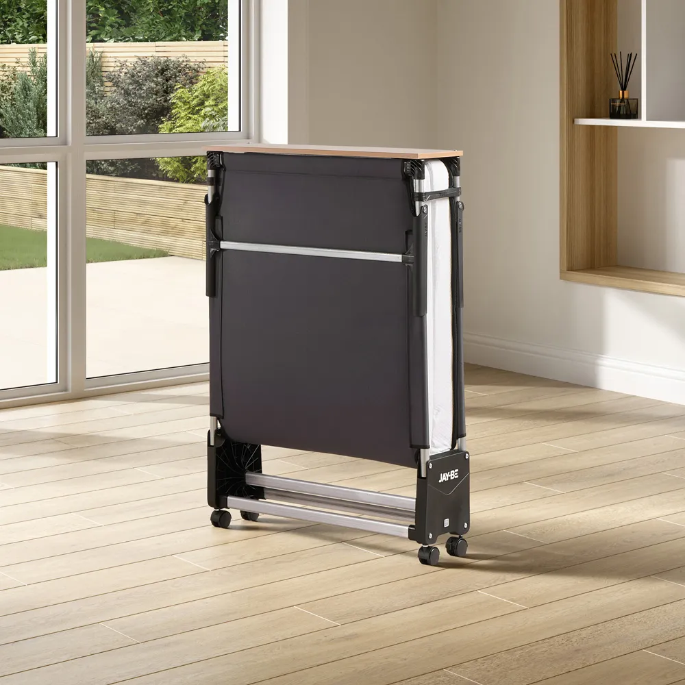 RM80 Single Rollaway Folding Bed with Memory Mattress - Black