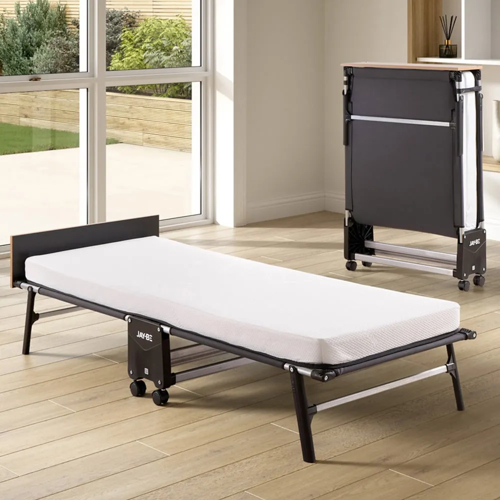 RM80 Single Rollaway Folding Bed with Memory Mattress - Black