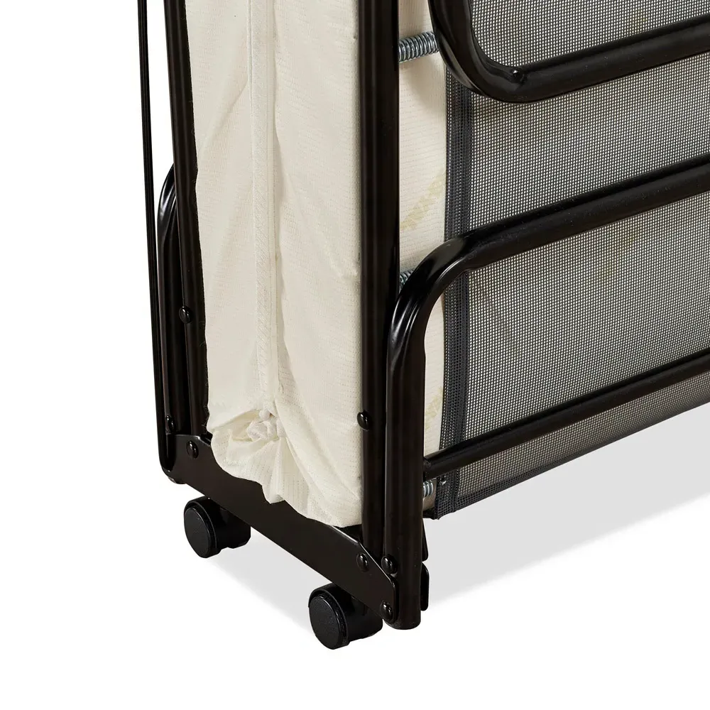 Single Visitor Contract Automatic Folding Bed with Mattress - Black