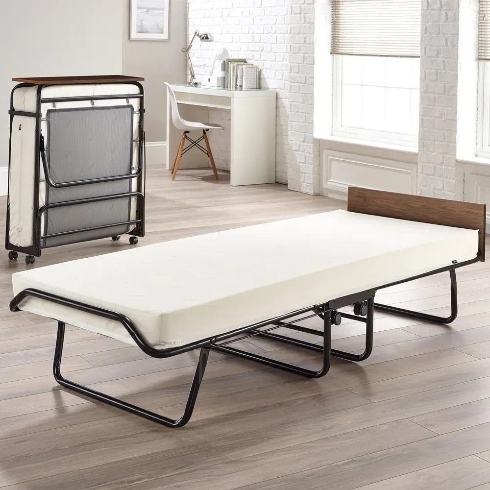 Single Visitor Contract Automatic Folding Bed with Mattress - Black