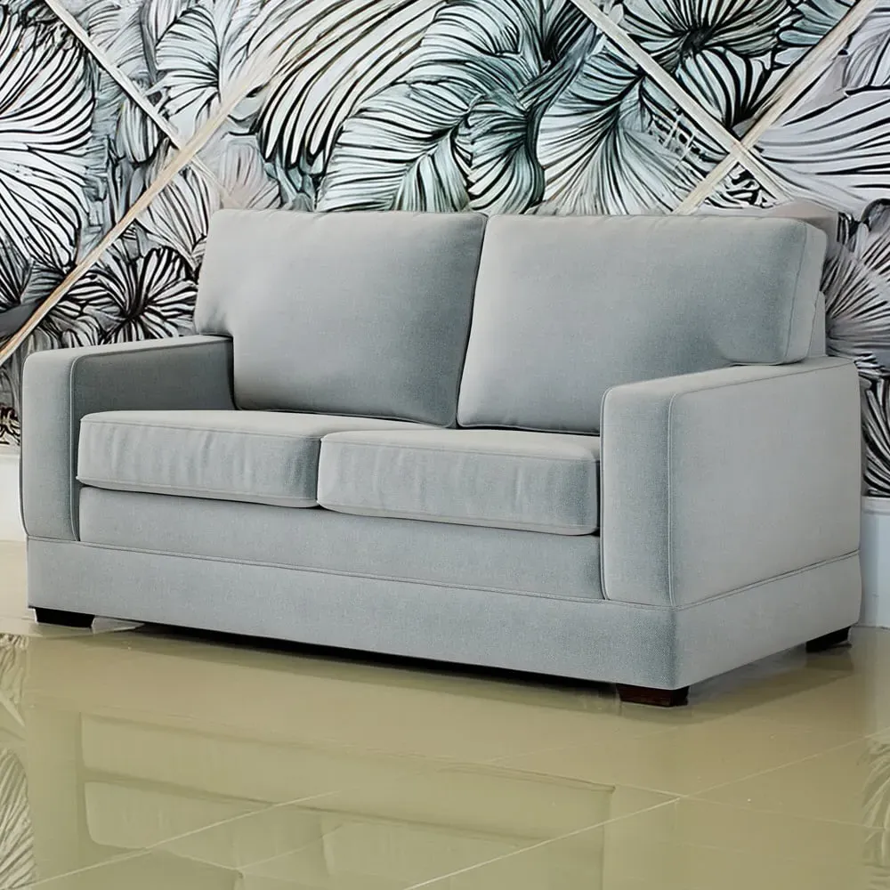 Urban 2-Seater Sofa Bed with e-Pocket Mattress - Blue, Linen