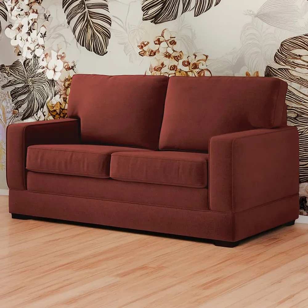 Urban 2-Seater Sofa Bed with e-Pocket Mattress - Orange, Linen