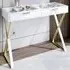 Jess 2 Drawer Dressing Table - White, Glass