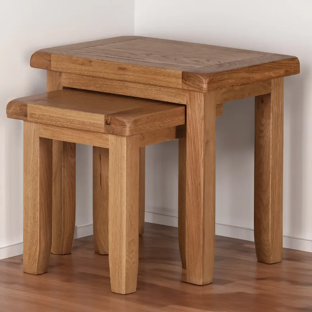 Kinsale Nest of Tables Set of 2 - Brown, Oak image