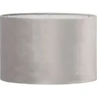 Round Lamp Shade - Grey, Velvet