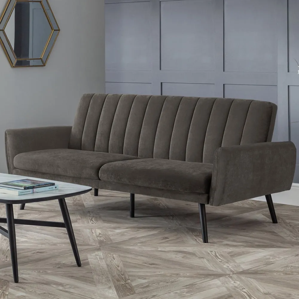Afina 2-Seater Sofa Bed - Grey, Velvet