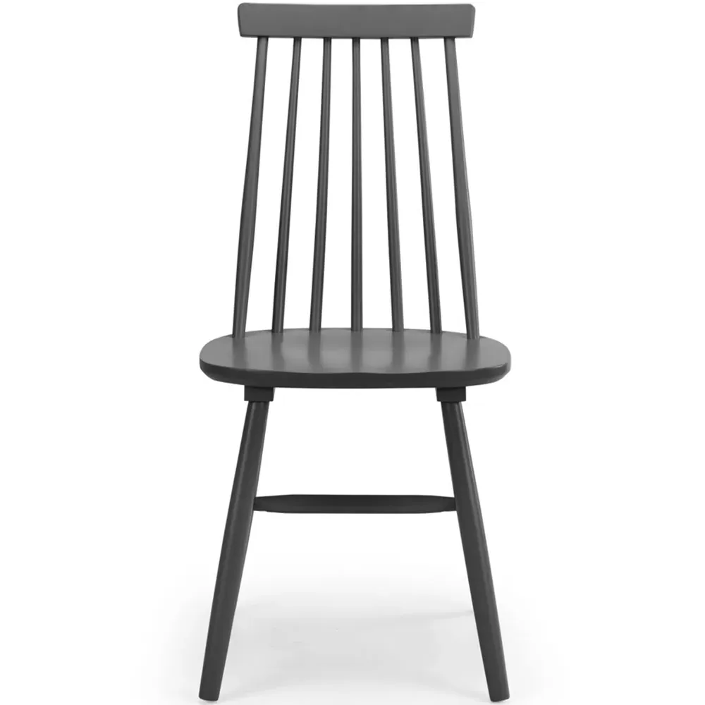 Alassio Set of 2 Dining Chairs - Black, Rubberwood