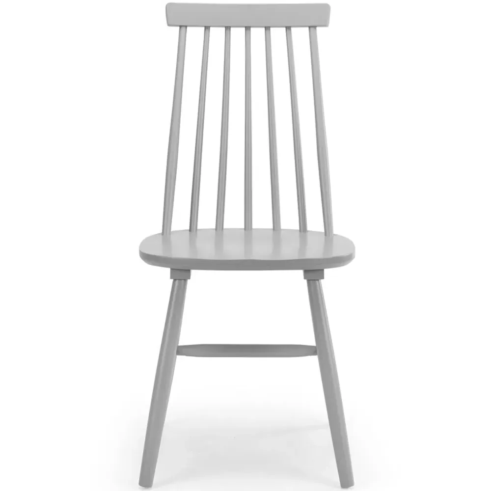 Alassio Set of 2 Dining Chairs - Grey, Rubberwood