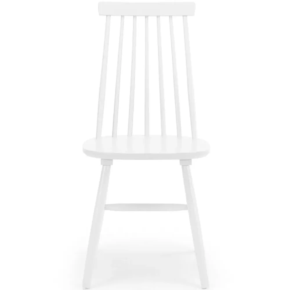 Alassio Set of 2 Dining Chairs - White, Rubberwood