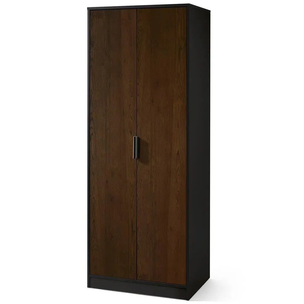 Alba 2 Door Wardrobe - Walnut, Black