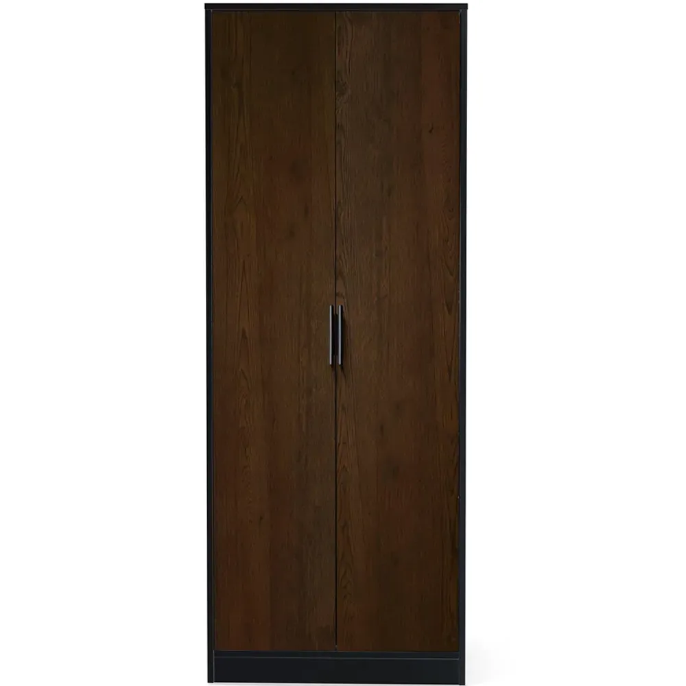 Alba 2 Door Wardrobe - Walnut, Black