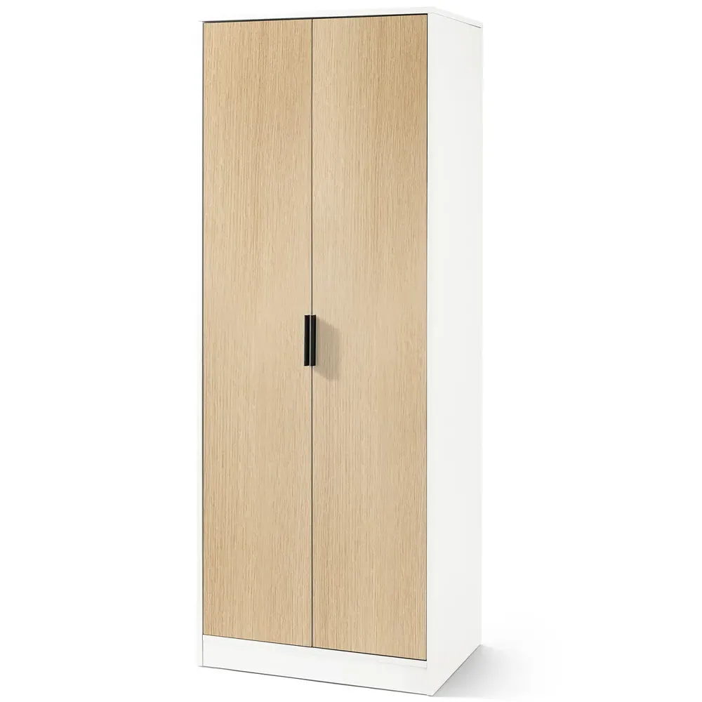 Alba 2 Door Wardrobe - White, Oak