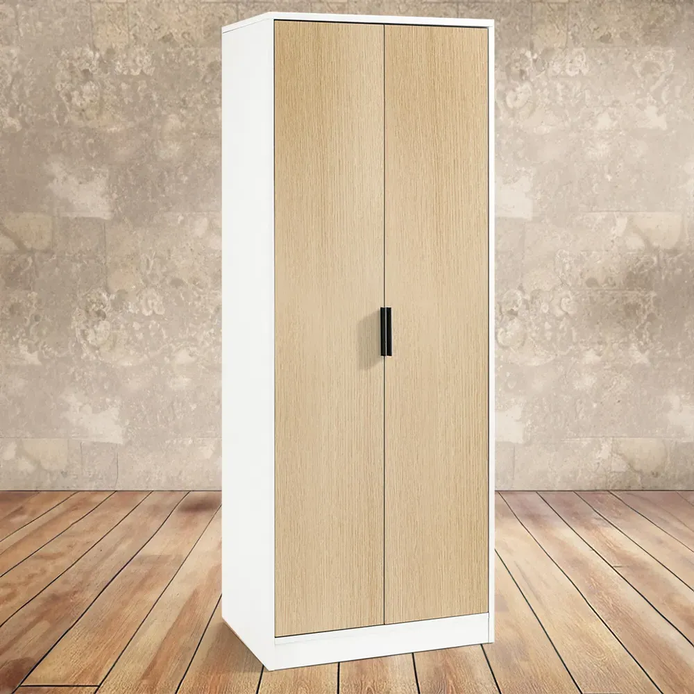 Alba 2 Door Wardrobe - White, Oak image