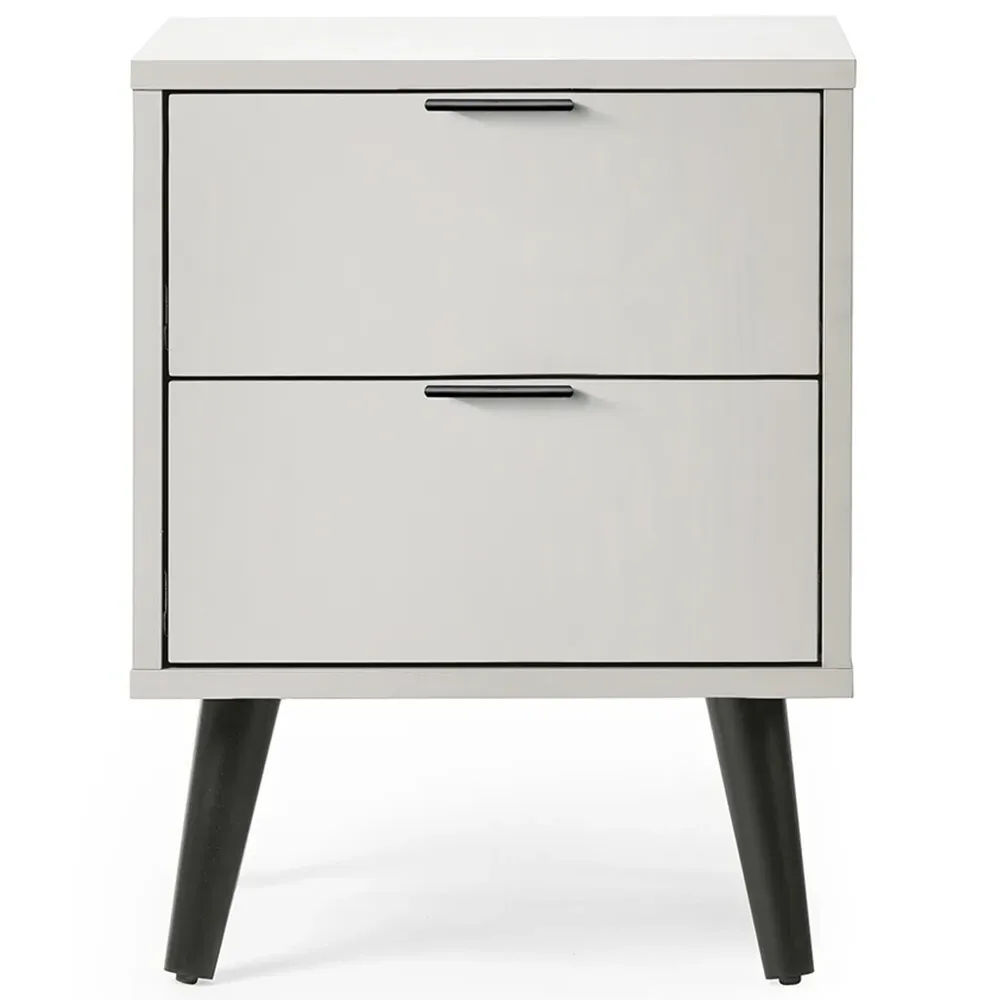 Alba 2 Drawer Bedside Table - Grey