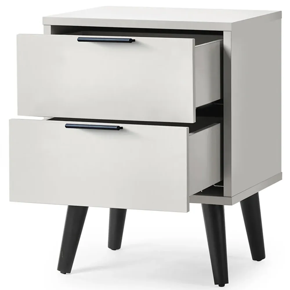 Alba 2 Drawer Bedside Table - Grey