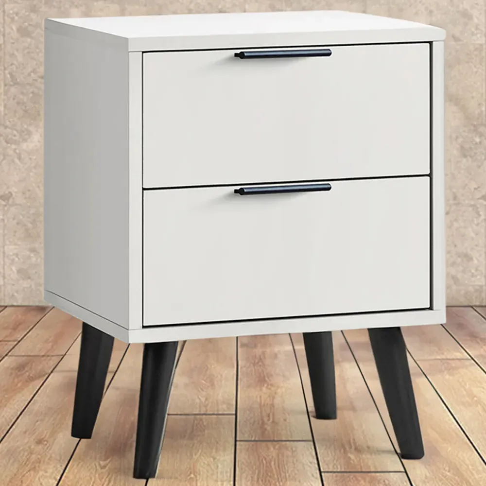 Alba 2 Drawer Bedside Table - Grey image
