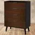 Alba 4 Drawer Wide Chest of Drawers - Black, Walnut Oak