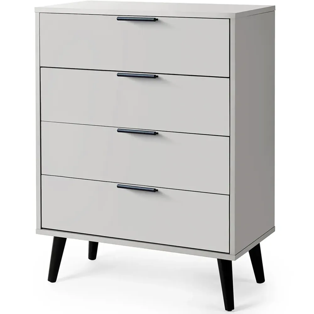 Alba 4 Drawer Wide Chest of Drawers - Grey
