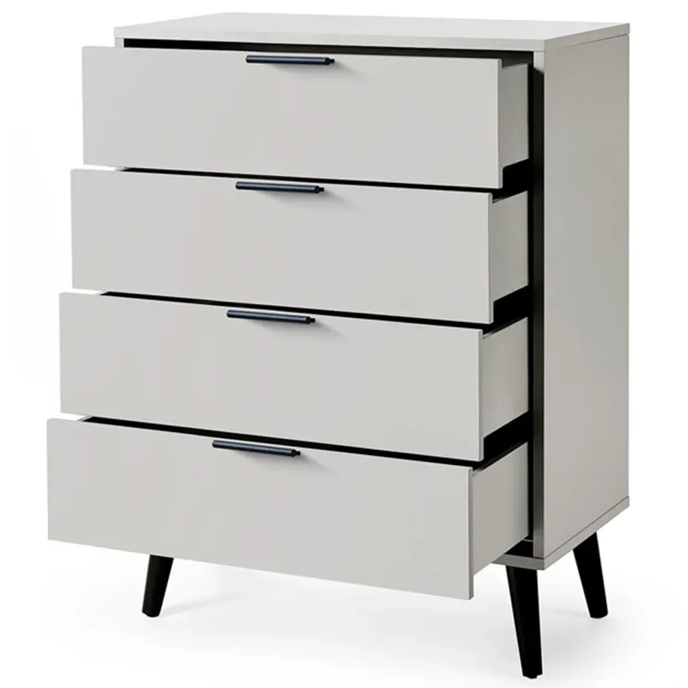 Alba 4 Drawer Wide Chest of Drawers - Grey