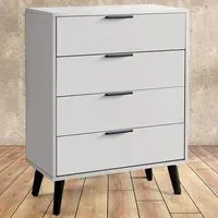 Alba 4 Drawer Wide Chest of Drawers - Grey