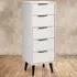 Alba 5 Drawer Narrow Chest of Drawers - Grey