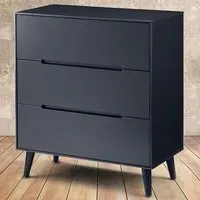 Alicia 3 Drawer Chest of Drawers - Black