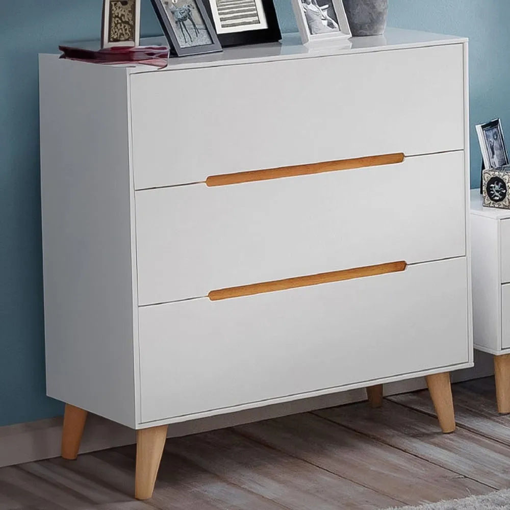 Alicia 3 Drawer Chest of Drawers - White image