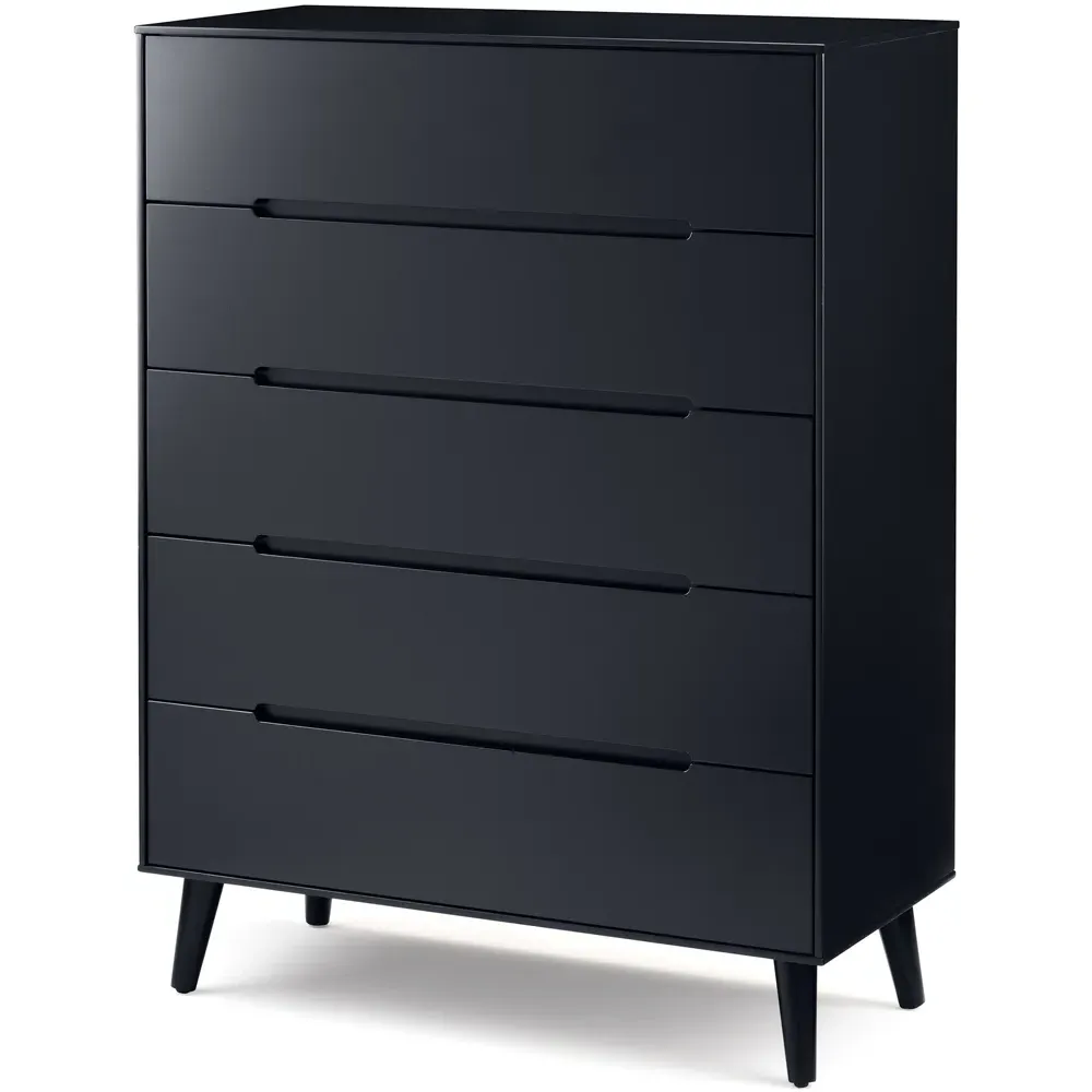 Alicia 5 Drawer Chest of Drawers - Black