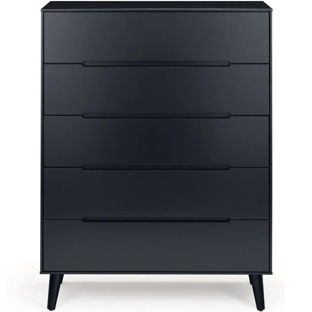 Alicia 5 Drawer Chest of Drawers - Black