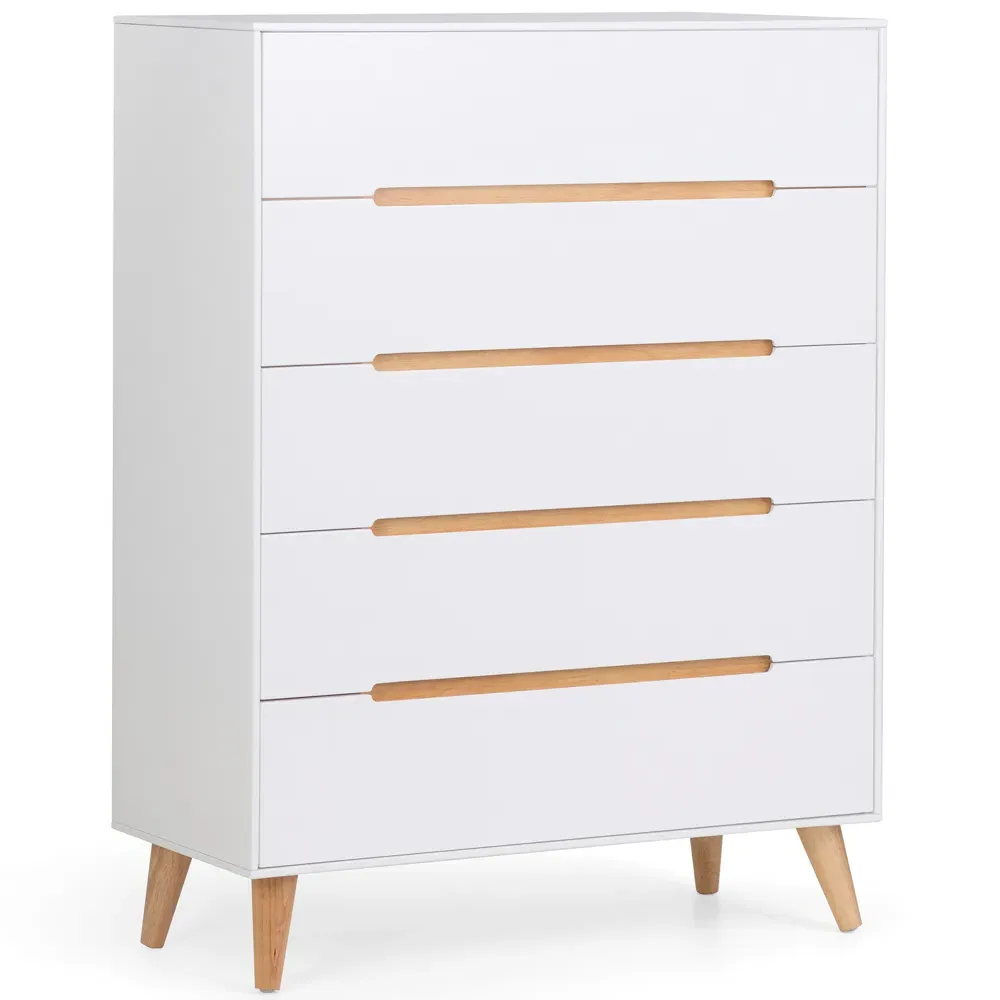 Alicia 5 Drawer Chest of Drawers - White