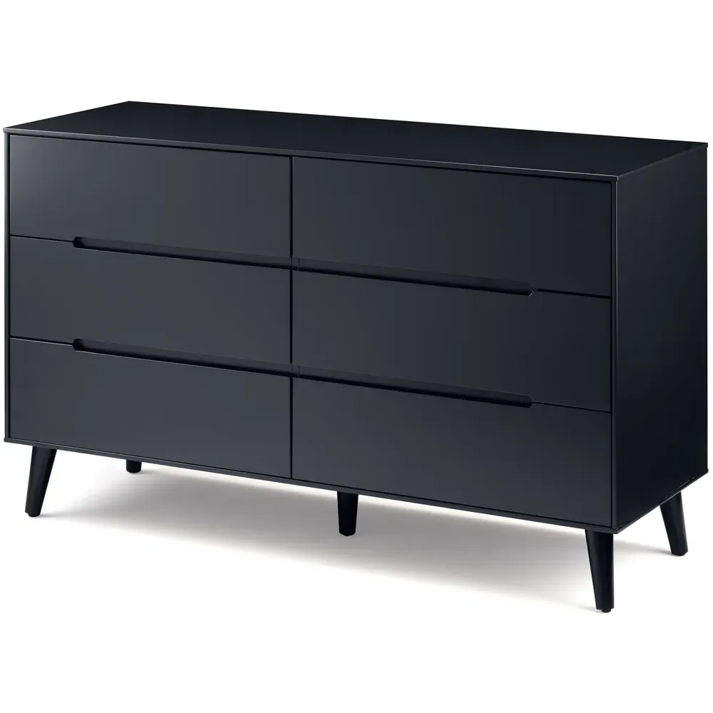 Alicia 6 Drawer Chest of Drawers - Black