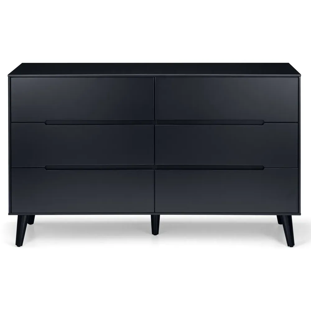 Alicia 6 Drawer Chest of Drawers - Black