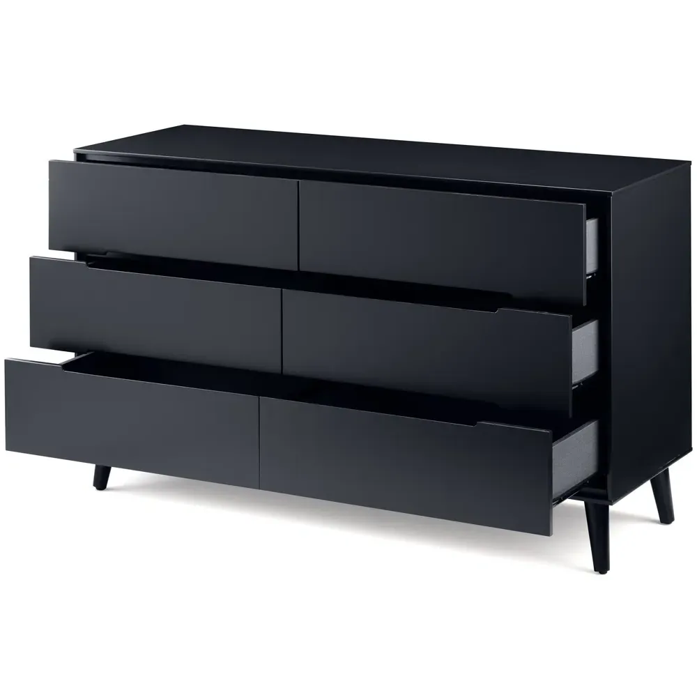 Alicia 6 Drawer Chest of Drawers - Black