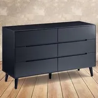Alicia 6 Drawer Chest of Drawers - Black