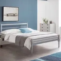 Alpen Double Bed Frame - Silver, Metal