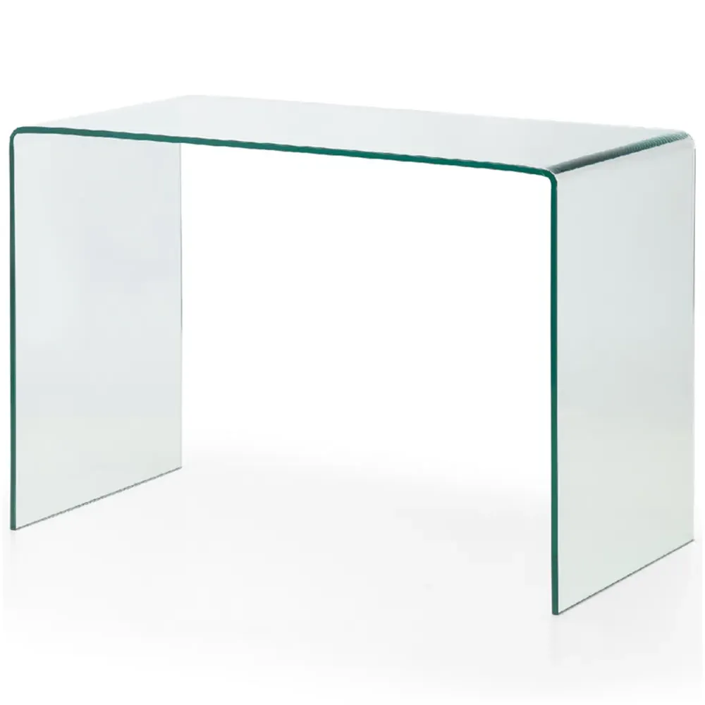 Amalfi Gio Glass Desk and Swivel Office Chair - Black