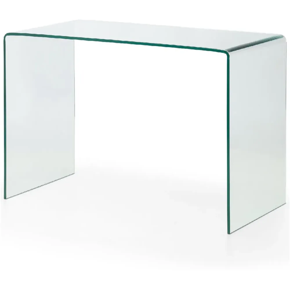 Amalfi Kahlo Glass Desk and Swivel Office Chair - Blue