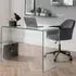 Amalfi Kahlo Glass Desk and Swivel Office Chair - Grey